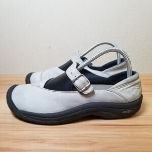 Keen Women's Size 8.5 Mary Jane Strap Comfort Shoes Light Gray Leather Utility